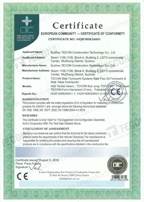 CE-Certificat